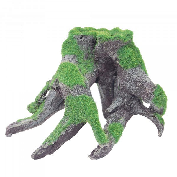 Ornament Bioscape Moss Tree Stump w/roots Lge