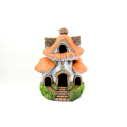 Ornament Bioscape Mushroom House Orange 14 x 11 x 17cm