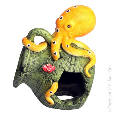 Aqua One Ornament Mini Vase with Octopus 6.5x5.5x8cmH