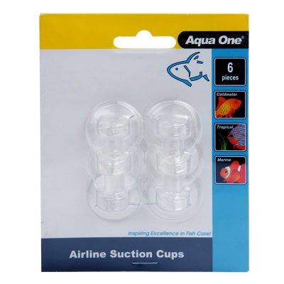 AQUA ONE Air Line Suction Cups 6pk